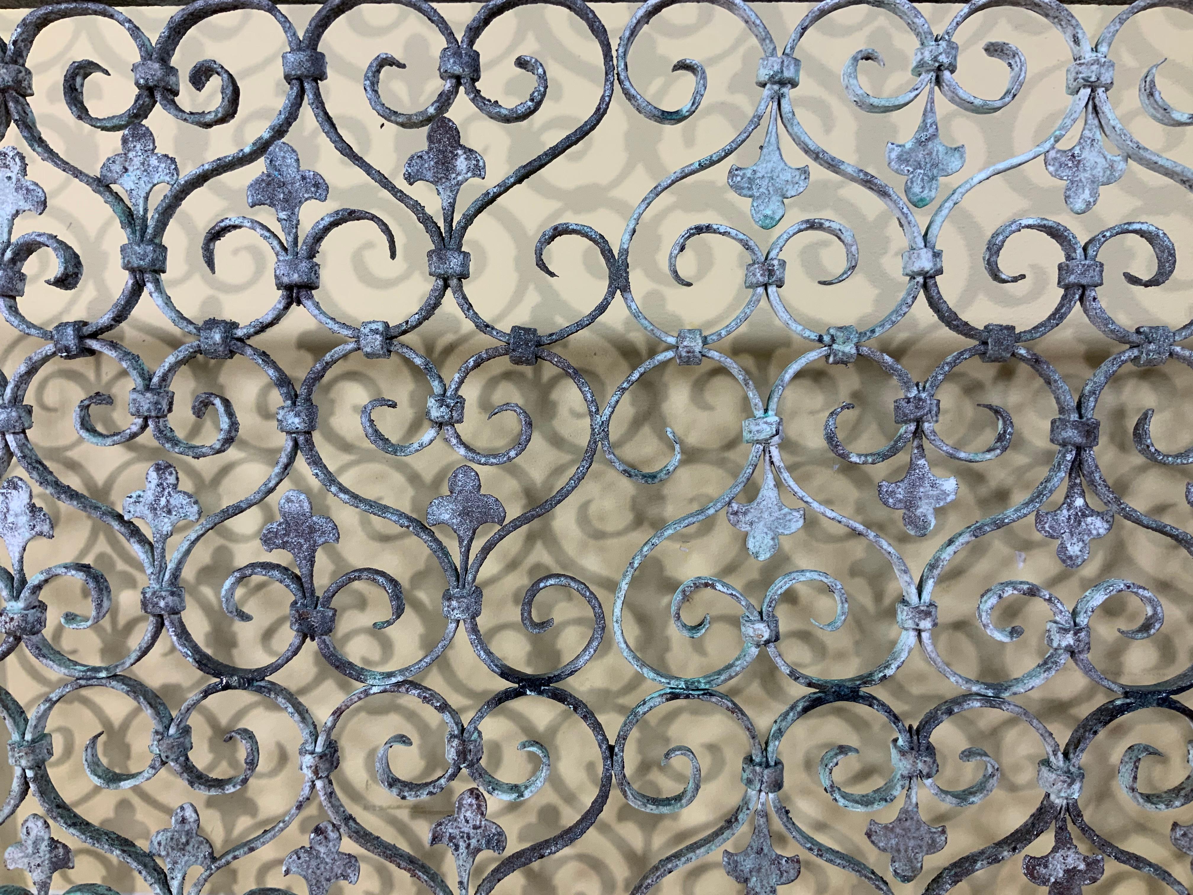 Hand Forged Mizner Style Fireplace Screen 1