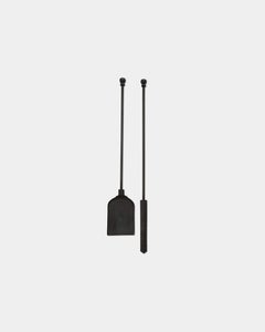 Hand-Forged Modern Iron Fire Poker and Shovel Set