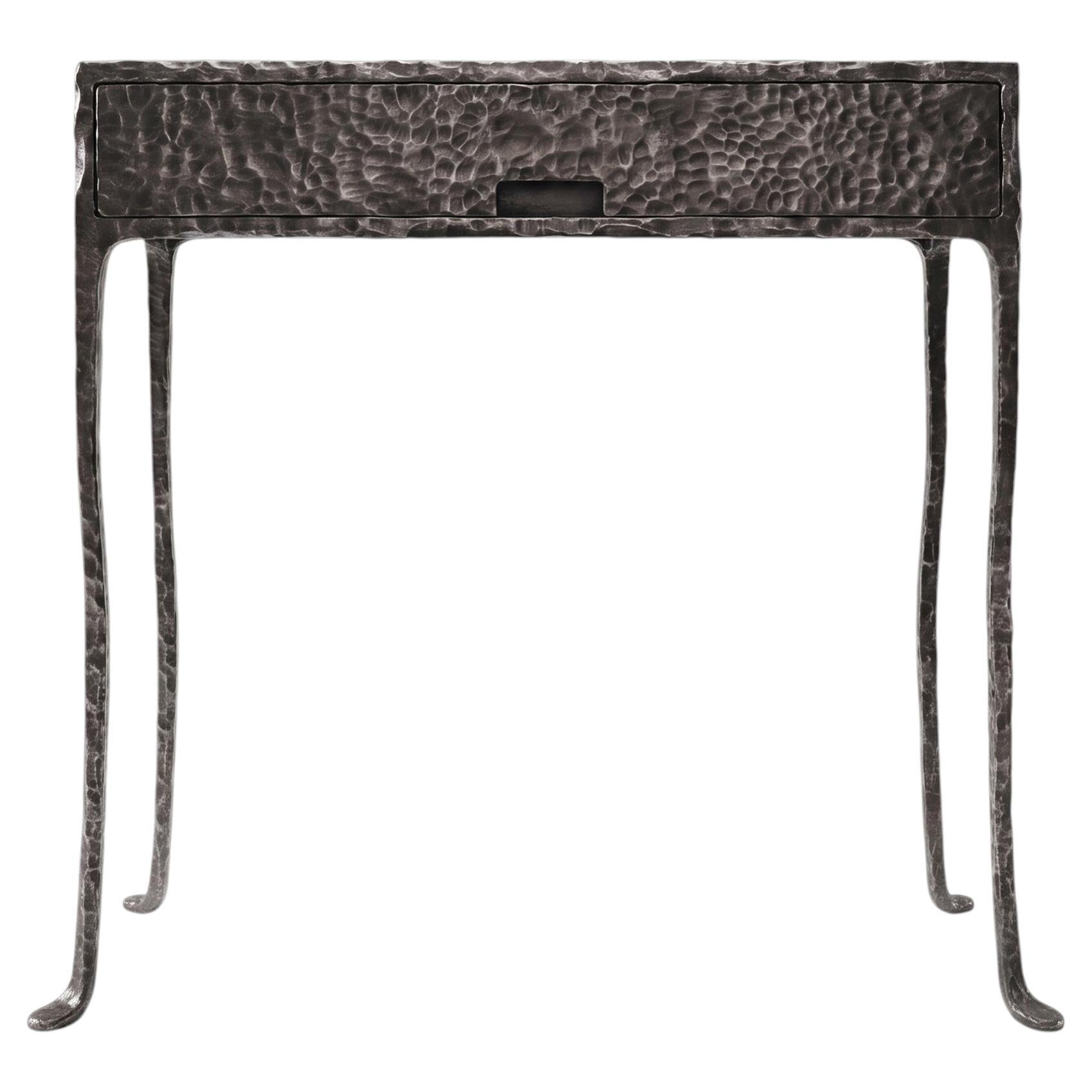 Table console en Steele patiné forgé à la main Martelé à la main