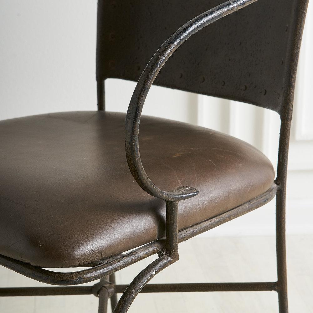 Hand Forged Sculptural Iron Accent Chair In Good Condition In Chicago, IL