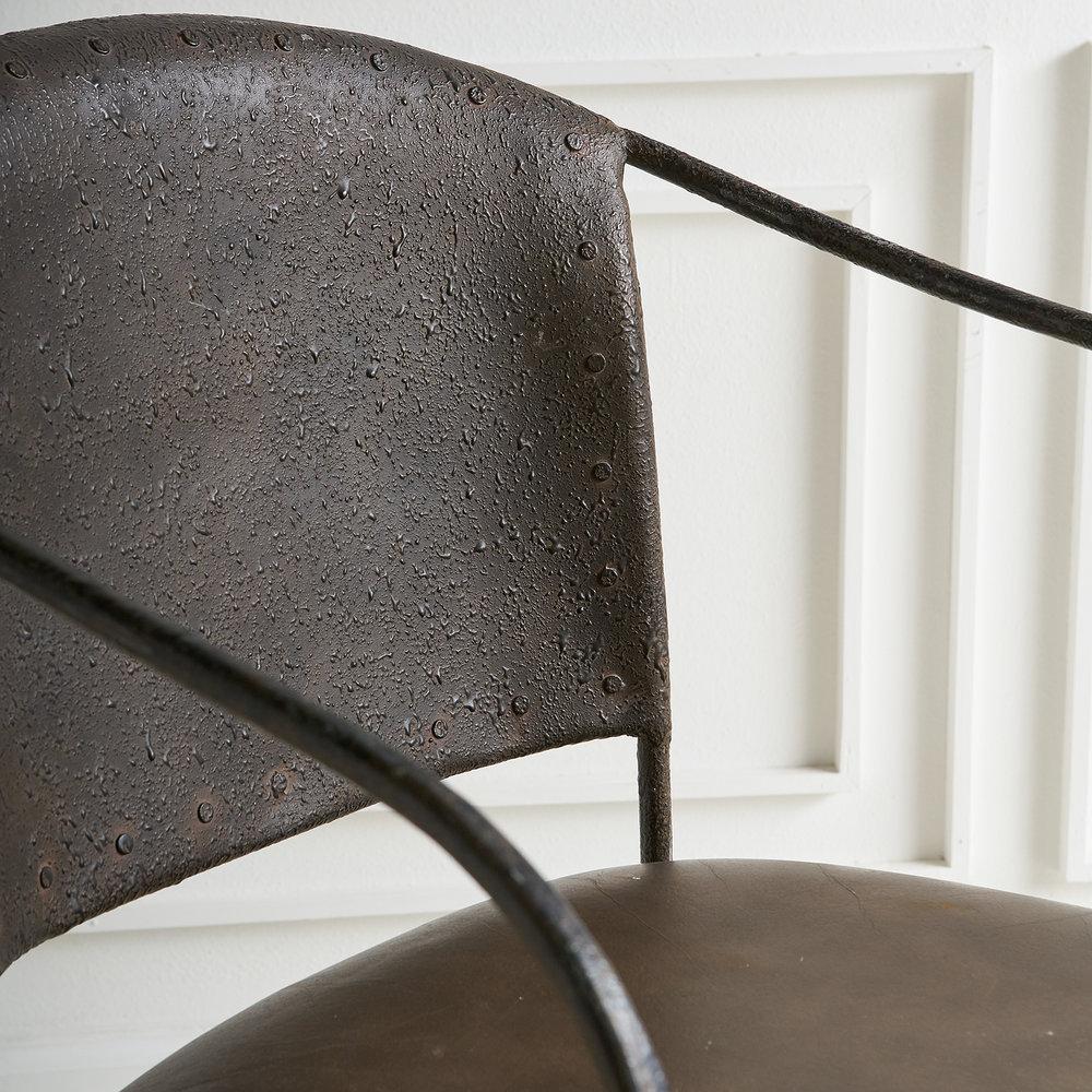 Mid-20th Century Hand Forged Sculptural Iron Accent Chair