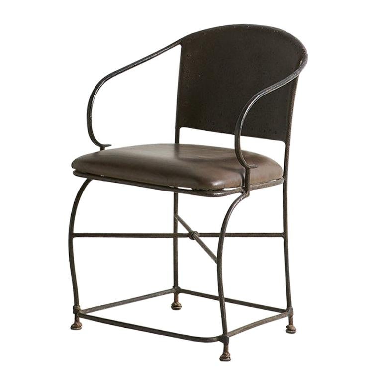 Hand Forged Sculptural Iron Accent Chair