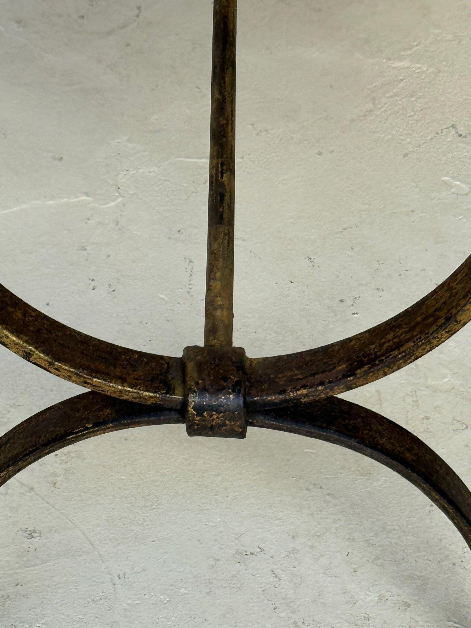 Hand Forged Spanish Gilt Iron Bench For Sale 5
