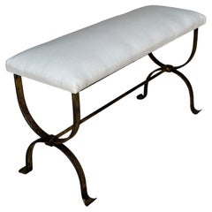 Hand Forged Spanish Gilt Iron Bench