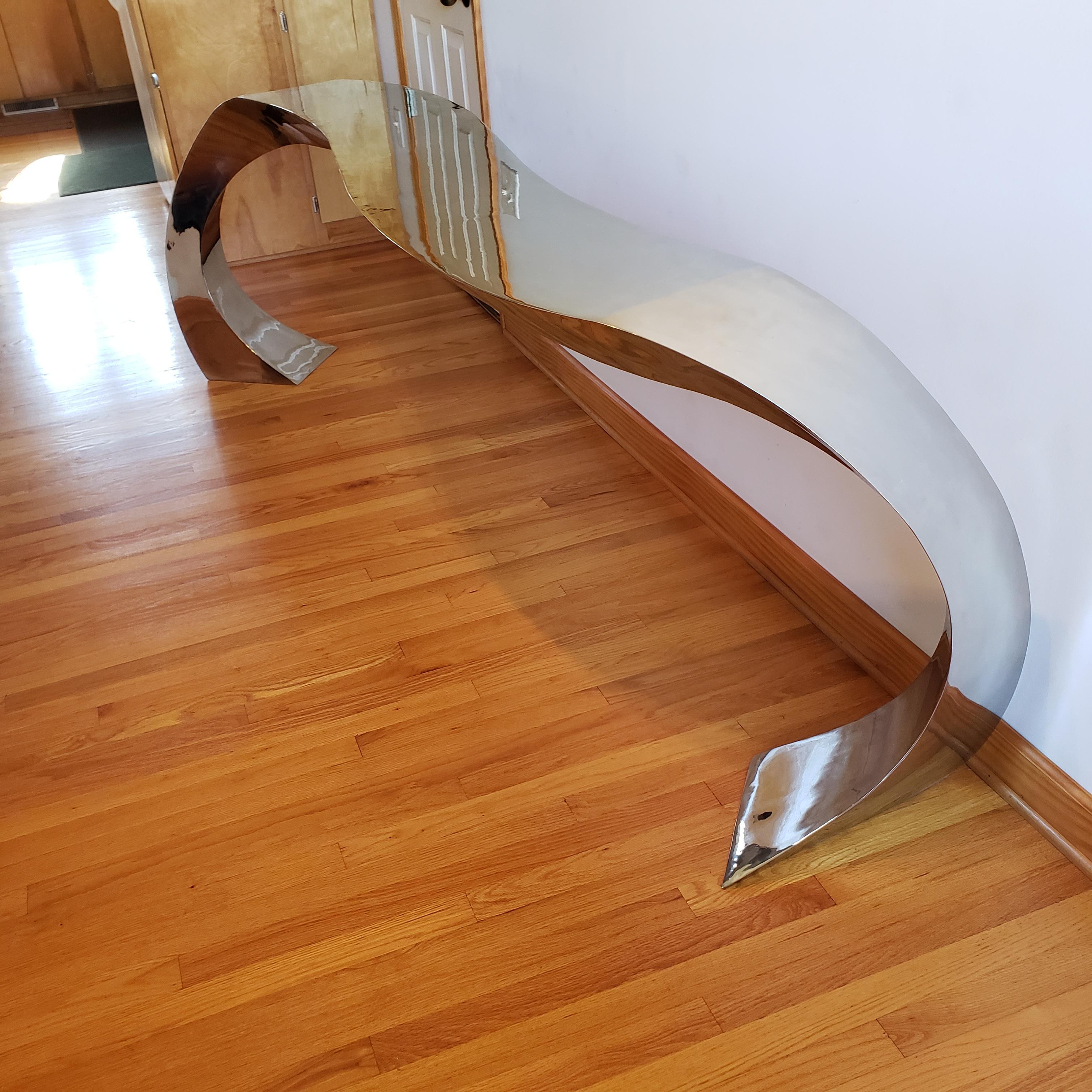 Consola de acero inoxidable forjada a mano de Curtis Norton Sculptural en venta 4