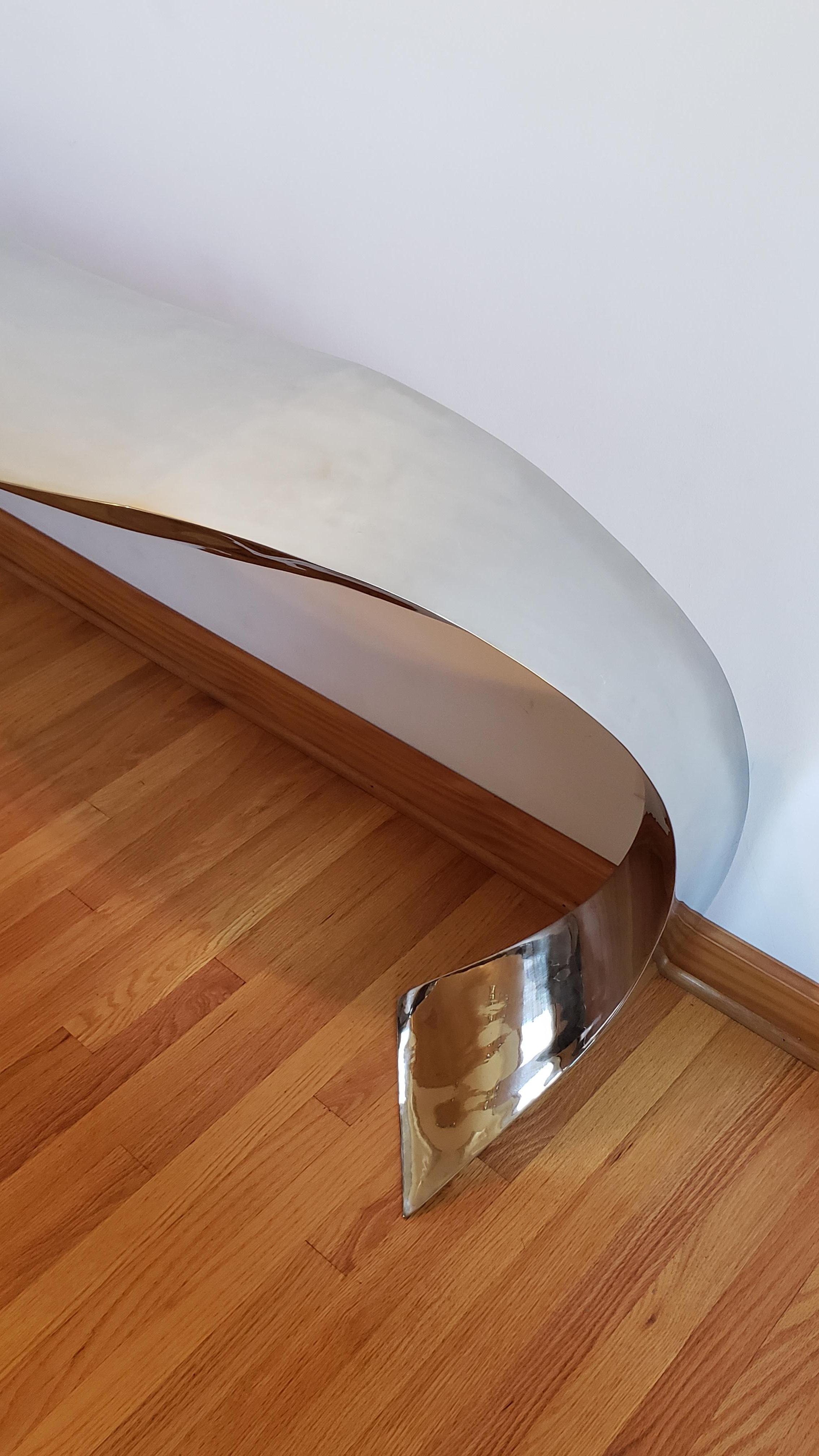 Consola de acero inoxidable forjada a mano de Curtis Norton Sculptural Estadounidense en venta