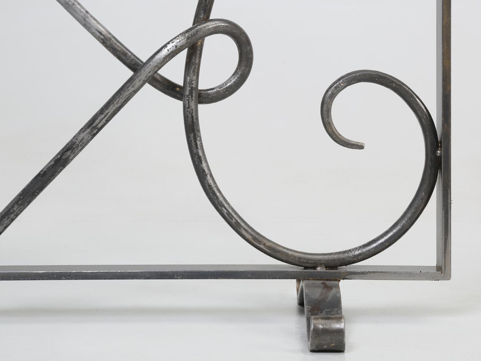 Hand Forged Steel Fireplace Screen Hand-Made in Chicago Special Order Available For Sale 4