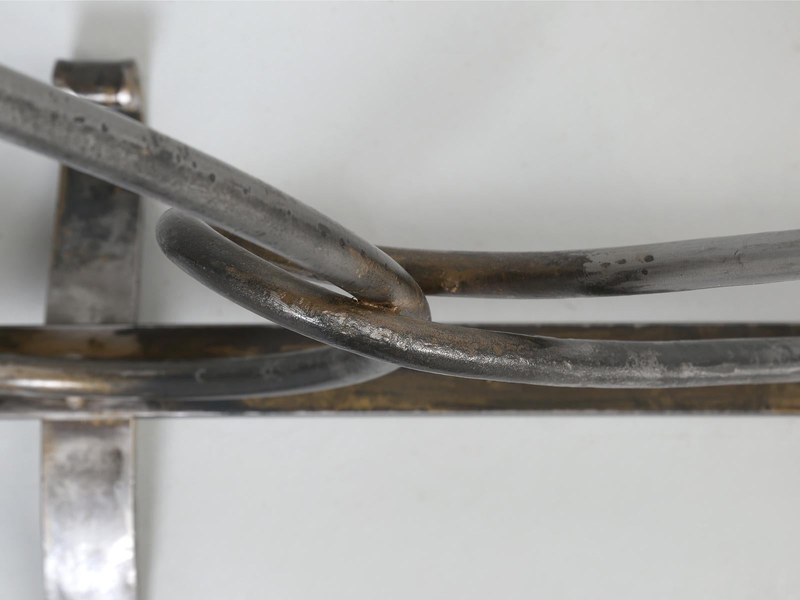 Handgeschmiedeter Kaminschirm aus Stahl, handgefertigt in Chicago, Sonderanfertigung verfügbar im Angebot 7