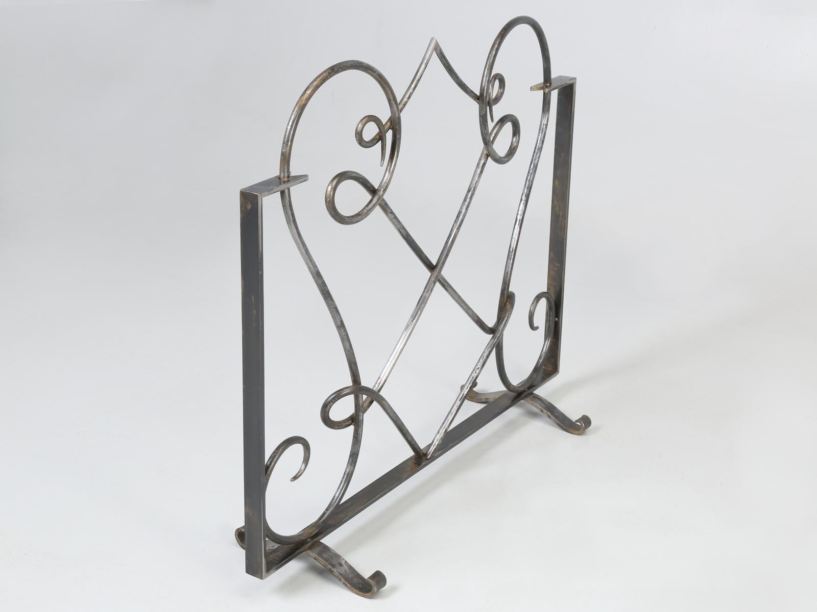 Hand Forged Steel Fireplace Screen Hand-Made in Chicago Special Order Available For Sale 13