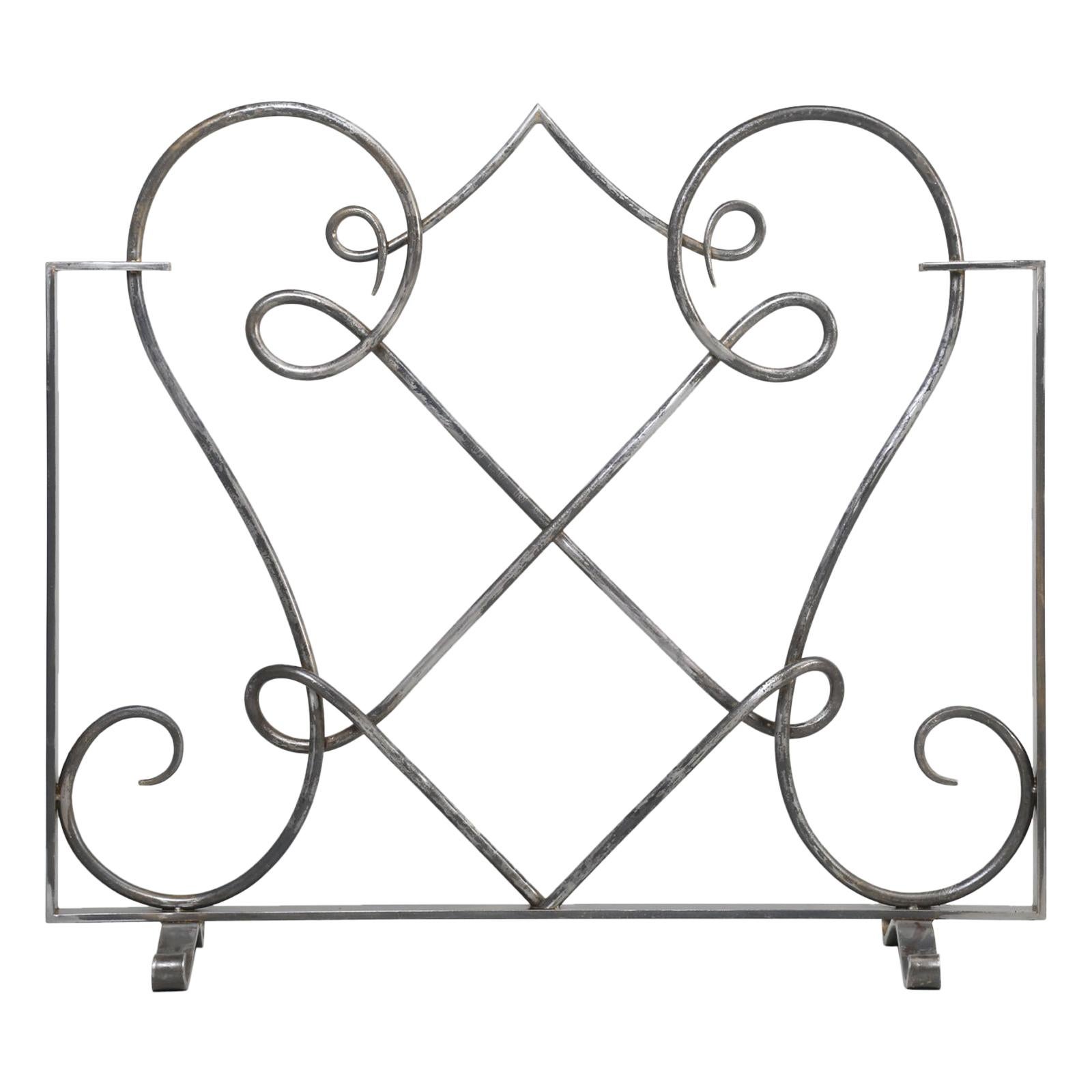 Hand Forged Steel Fireplace Screen Hand-Made in Chicago Special Order Available