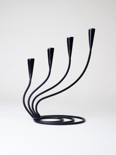 Candelabro svedese in ferro forgiato a mano, anni '40