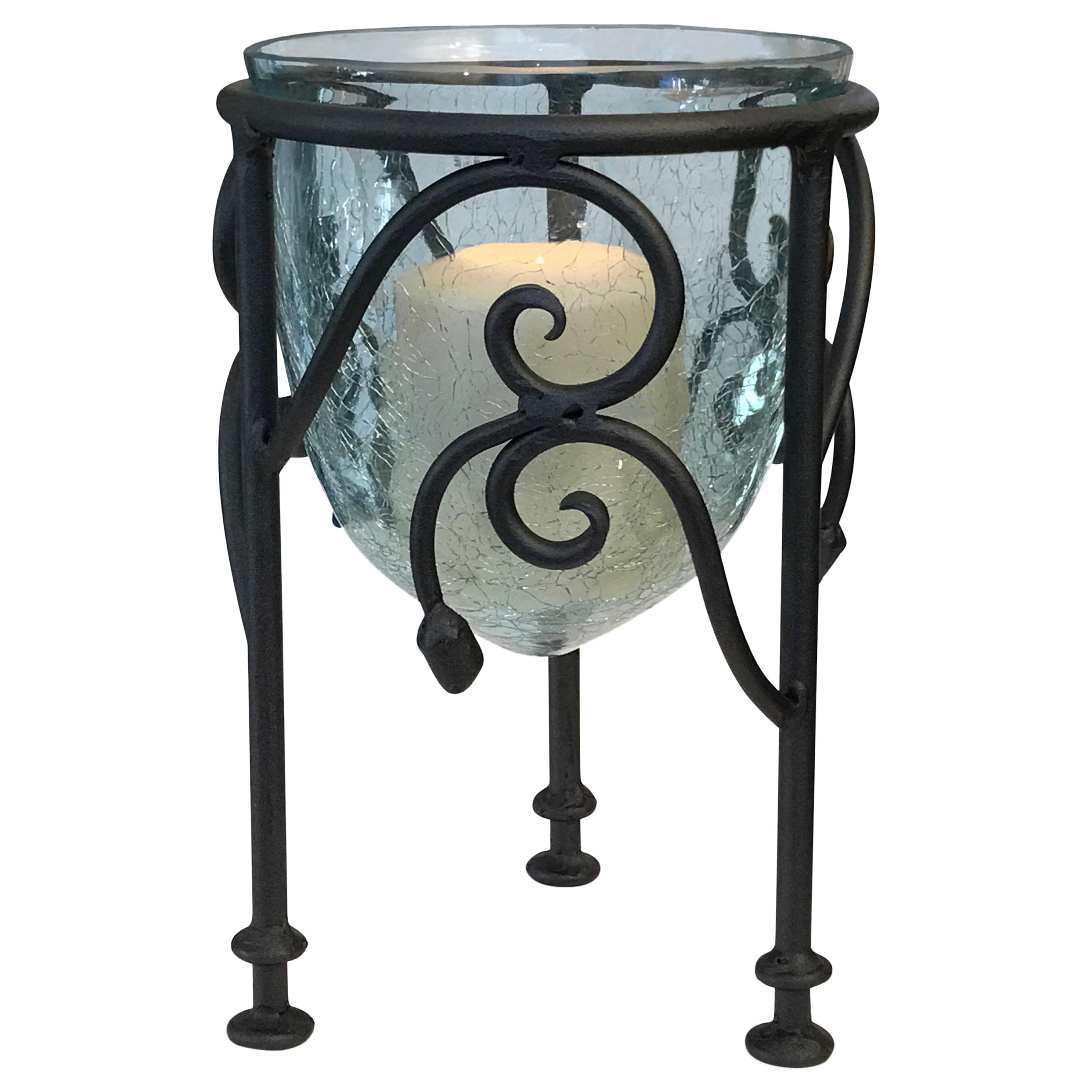 Hand-Forged Wrought Iron Candleholder  For Sale