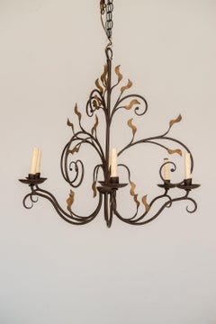 Hand Forged Wrought Iron Chandelier, "Alexandra" by Ironware Made in France