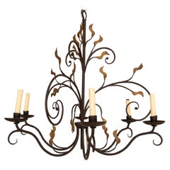 Hand Forged Wrought Iron Chandelier, "Alexandra" by Ironware Made in France
