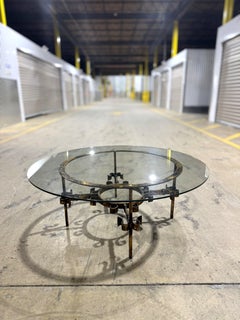 Table basse en fer forgé à la main dans le style de Gilbert Poillerat