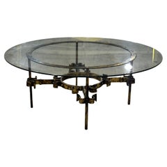 Hand Forged Wrought Iron Coffee Table in the style of Gilbert Poillerat