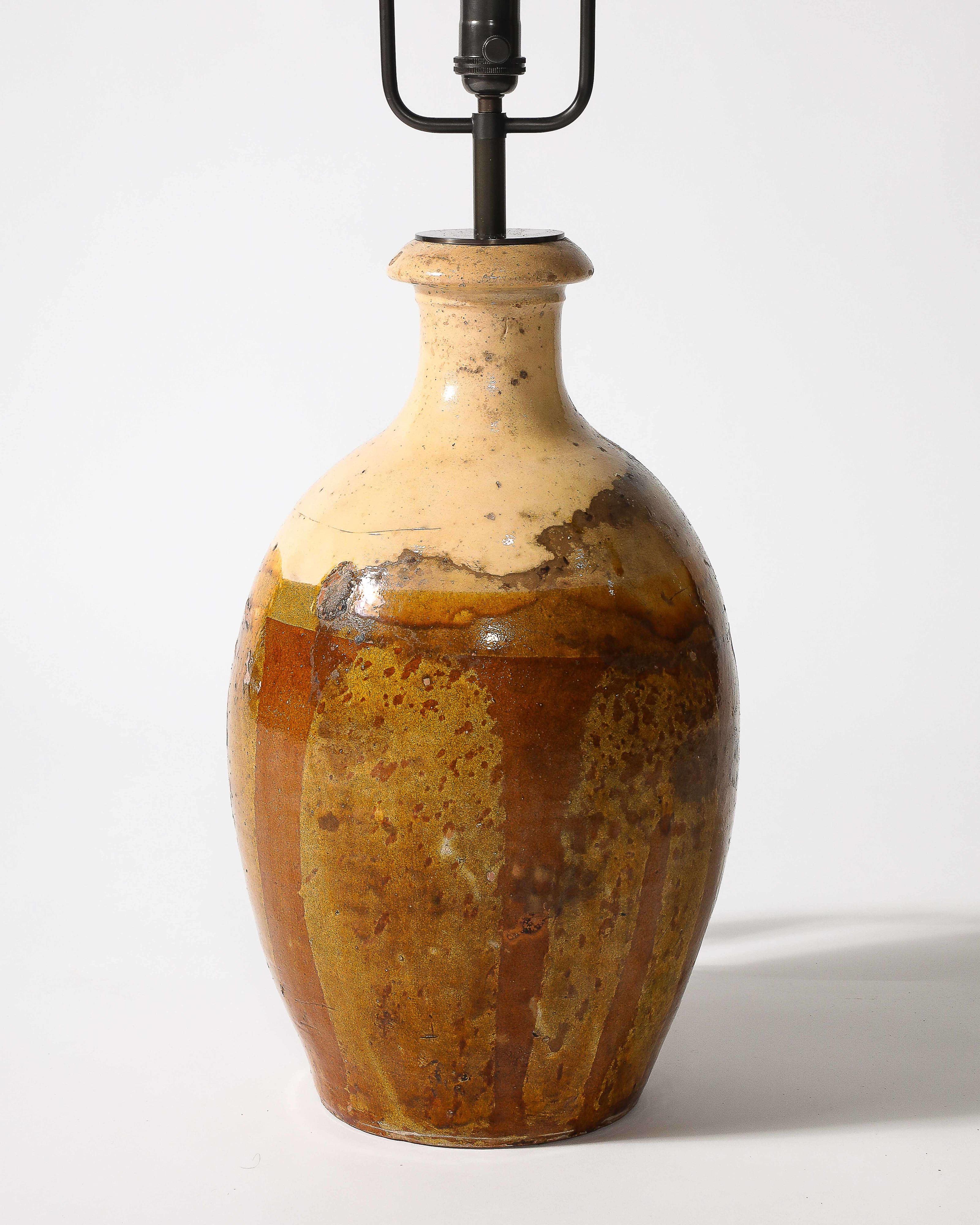 Hand Formed and Glazed Ceramic Table Lamp, Italy, 20th C For Sale 3