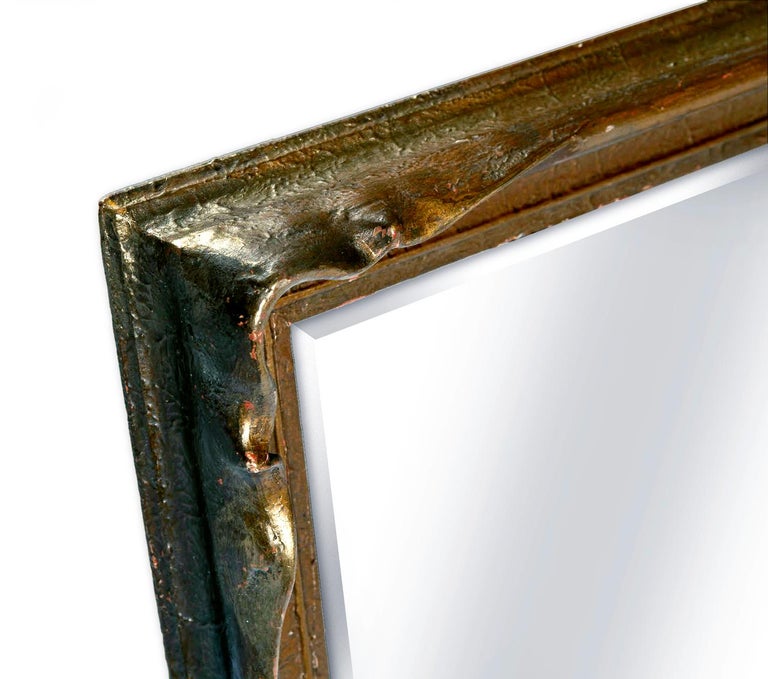 Hand Formed Batwing Gessoed Wood Frame with Beveled Mirror For Sale at ...