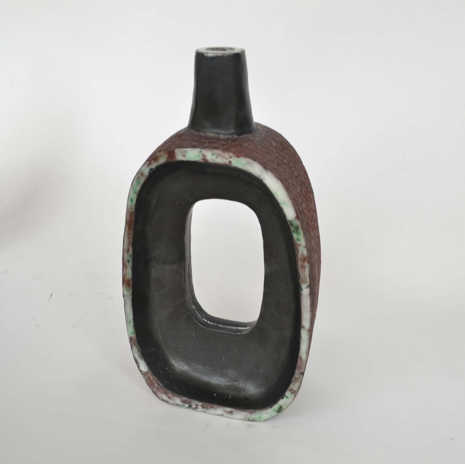 Ceramic Sculptyral Studio Pottery Vases by Krystyna Czelny, 1960's For Sale