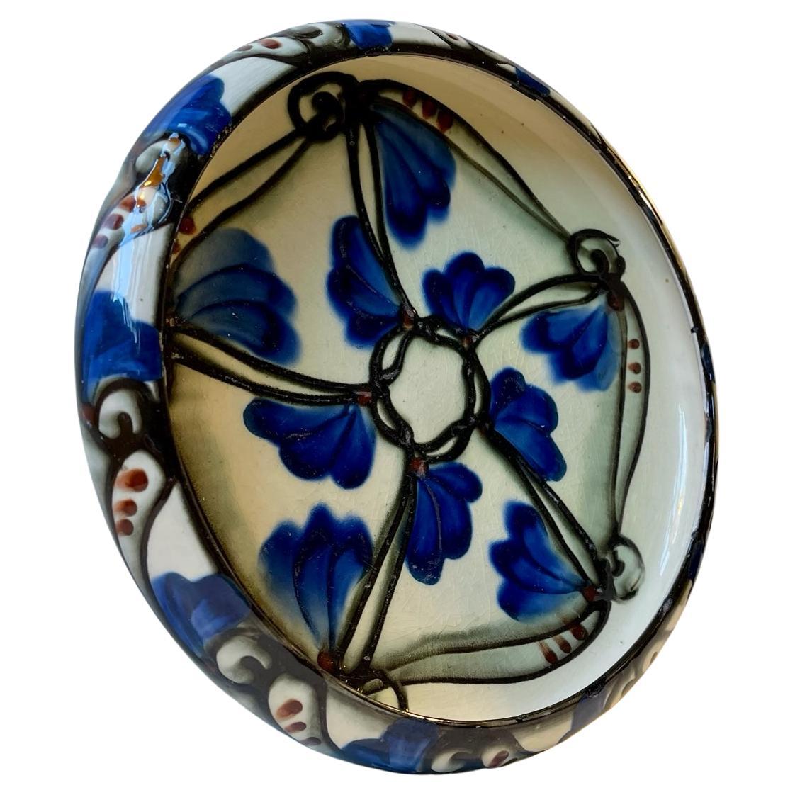 Handglasierte Keramikschale im Art nouveau-Stil von Annashb, 1920er Jahre