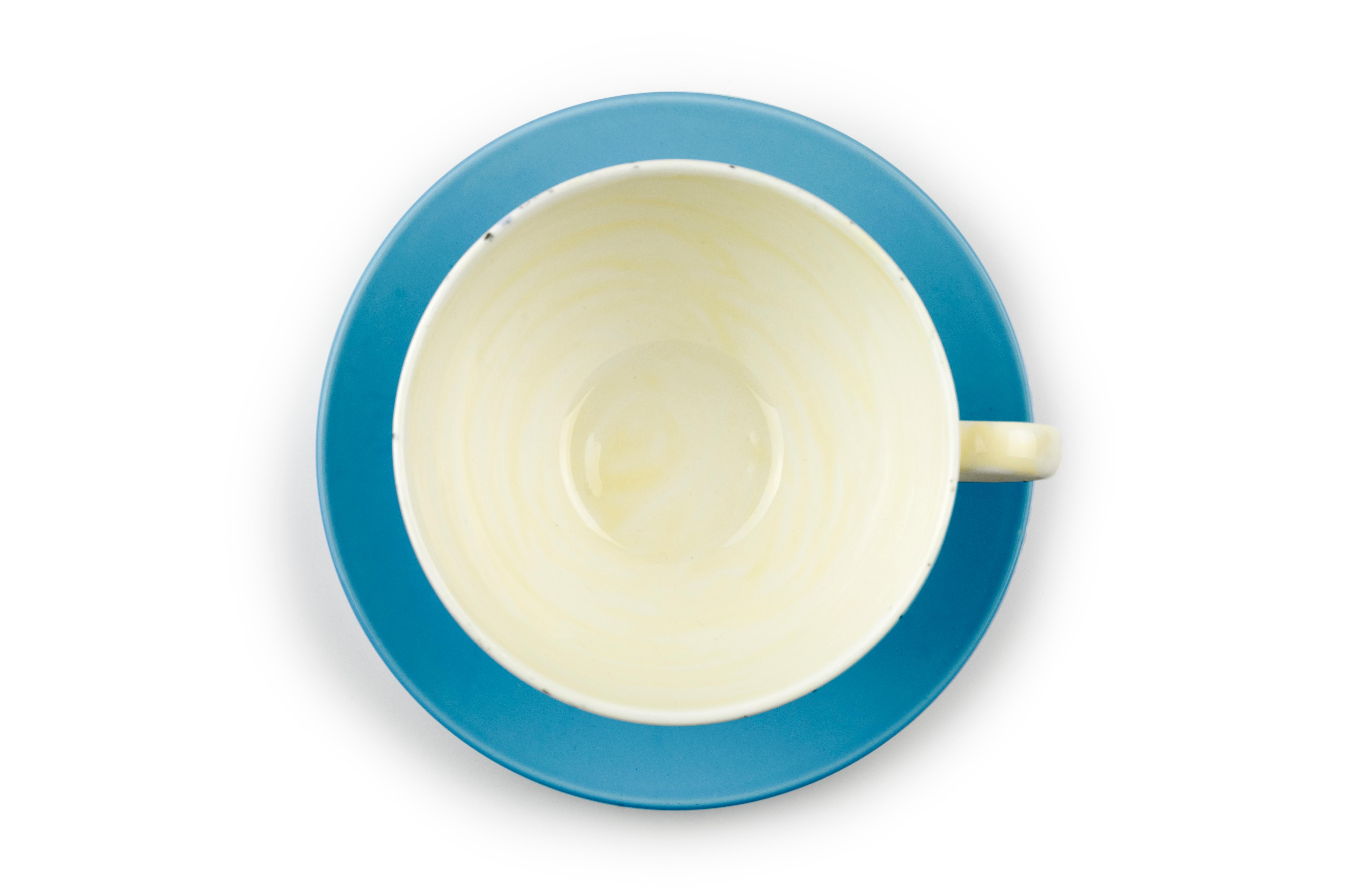 British Hand Glazed Fine Bone China Large Cup and Saucer with Expressionist Design