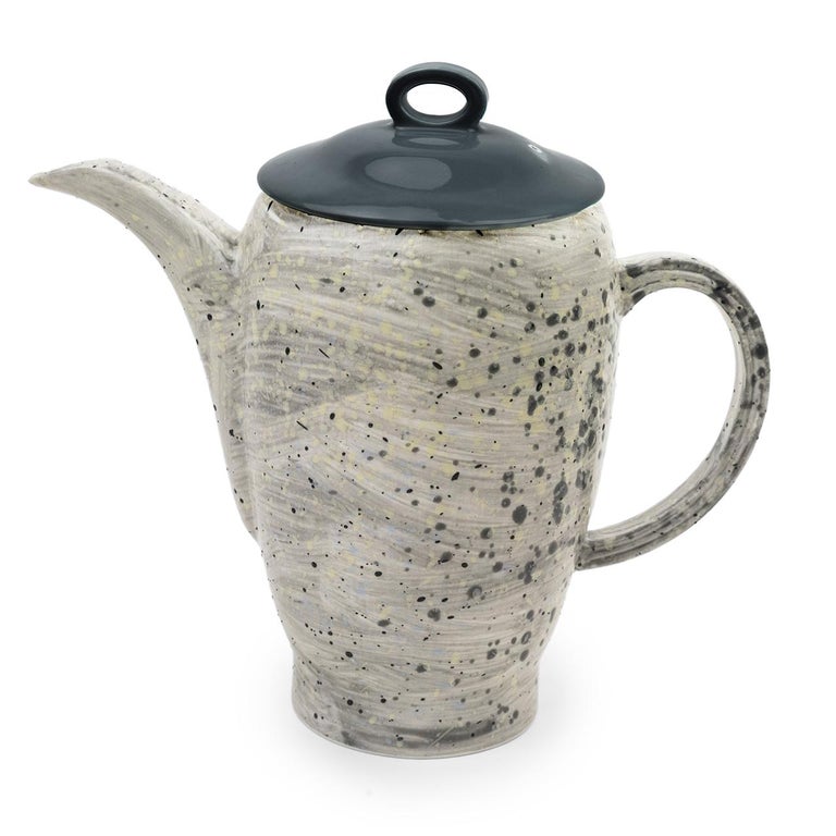 Hand Glazed Fine Bone China Teapot with Expressionist Design For Sale