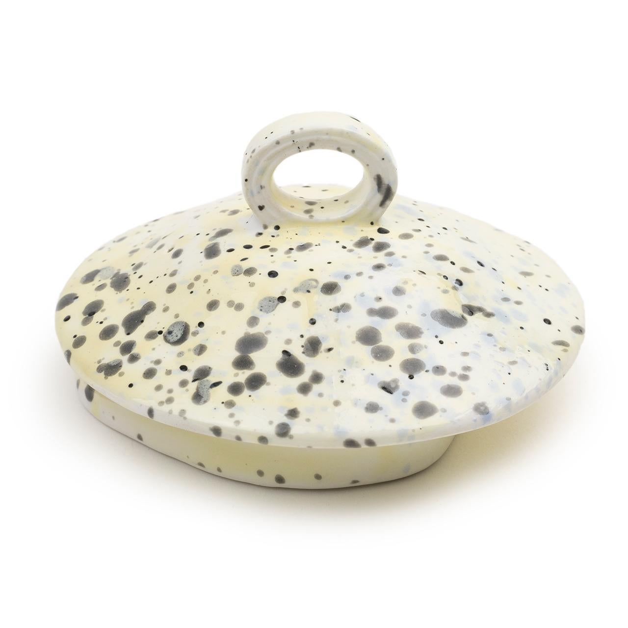 British Hand Glazed Fine Bone China Teapot with Expressionist Design For Sale