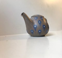 Hand Glazed Stoneware Teapot from Melle Keramik, Denmark, 1960s