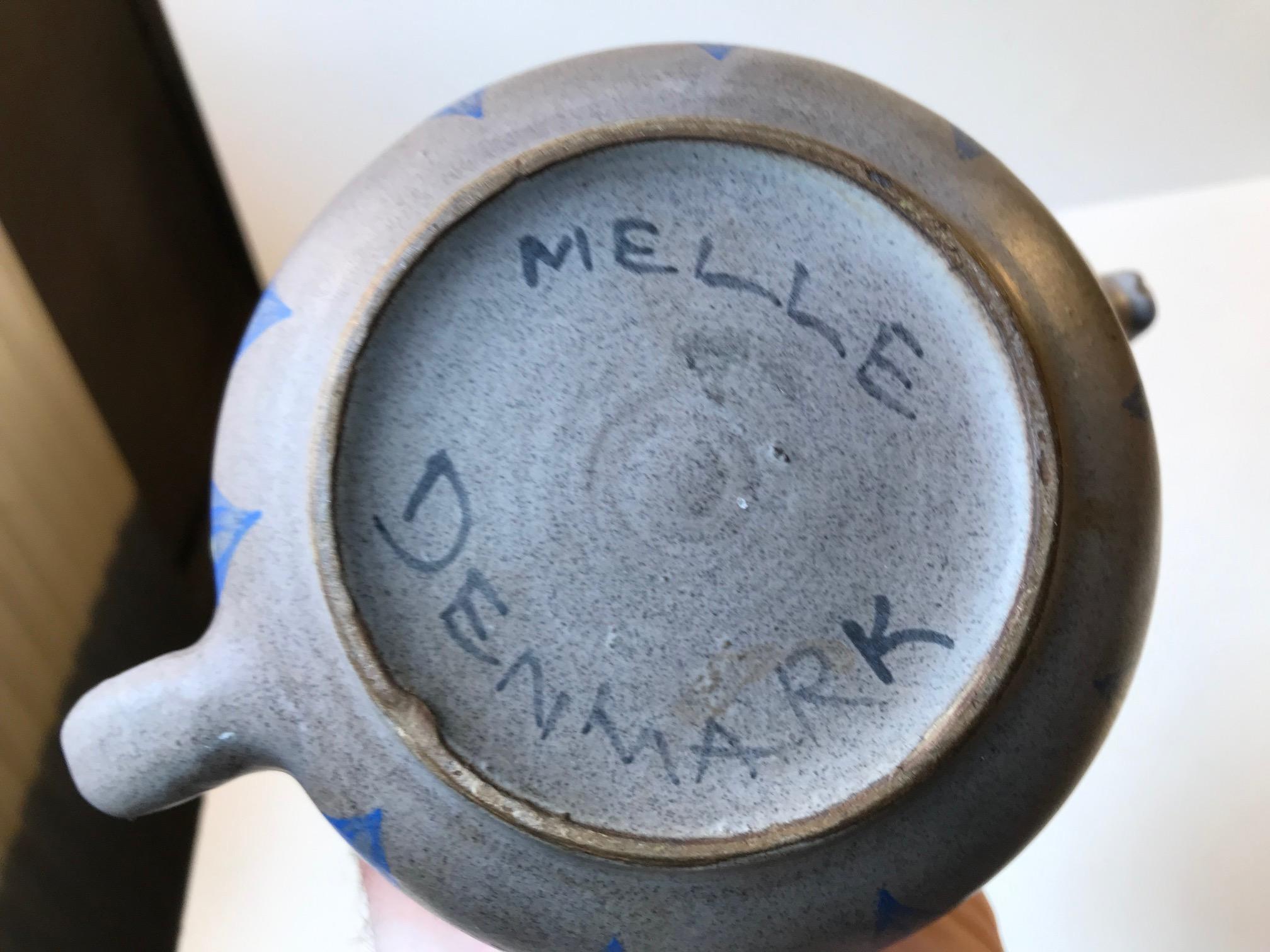 Hand Glazed Stoneware Teapot from Melle Keramik, Denmark, 1960s In Good Condition For Sale In Esbjerg, DK