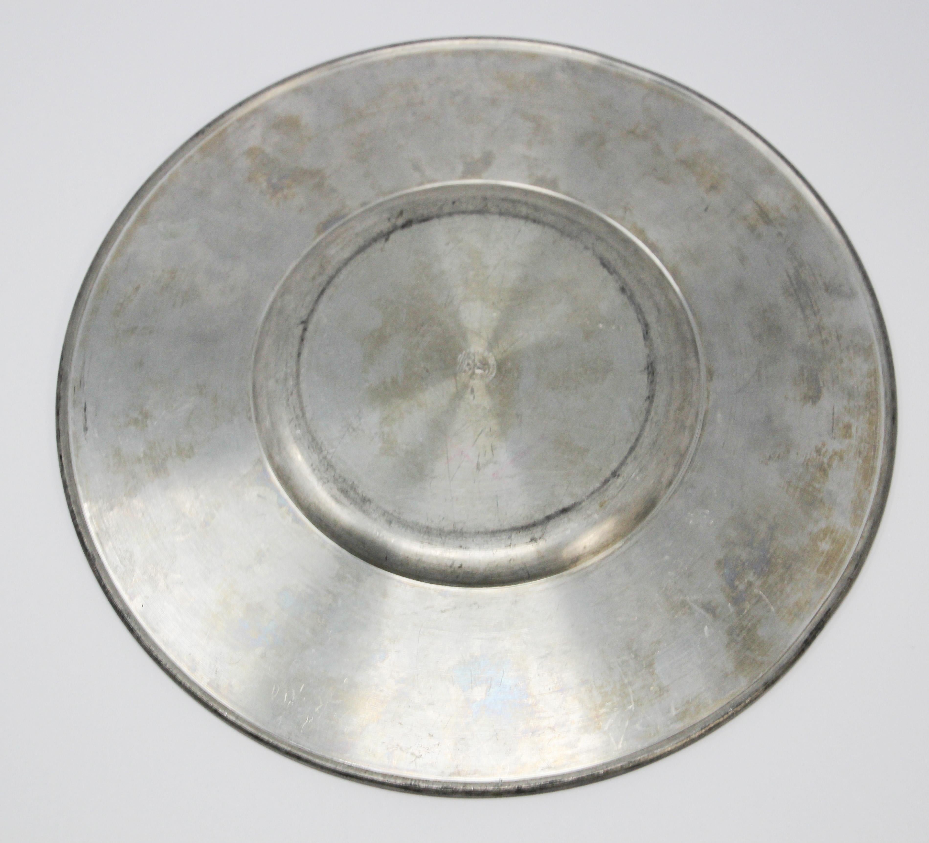 Hand Graved Metal Plate Regensburg Bauhaus Industrial Style For Sale 3