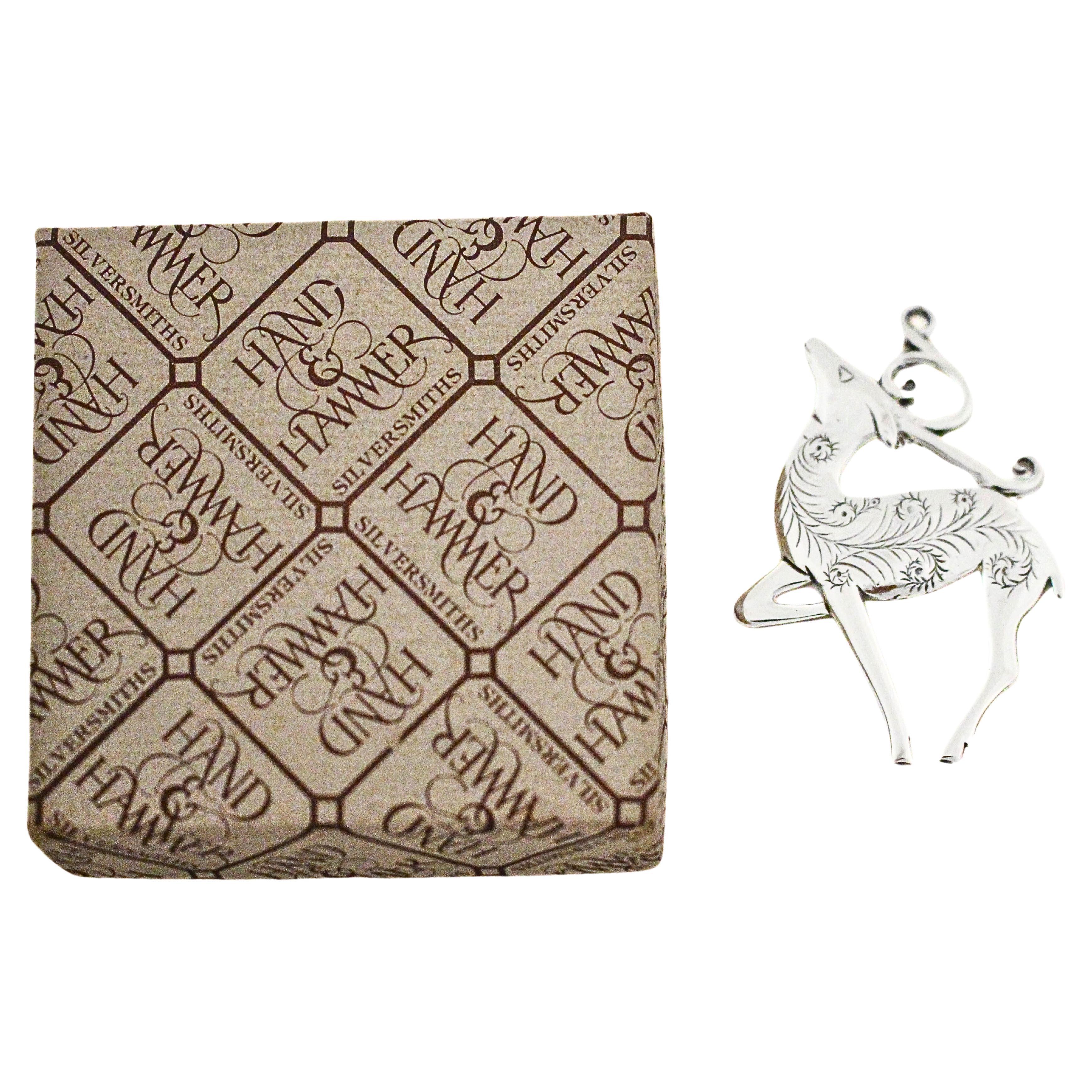 Adorno navideño de plata de ley Hand 
Hammer en venta