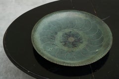 Hand Hammered Art Deco Centerpiece Bowl in Verdigris Patinated Copper 1930s
