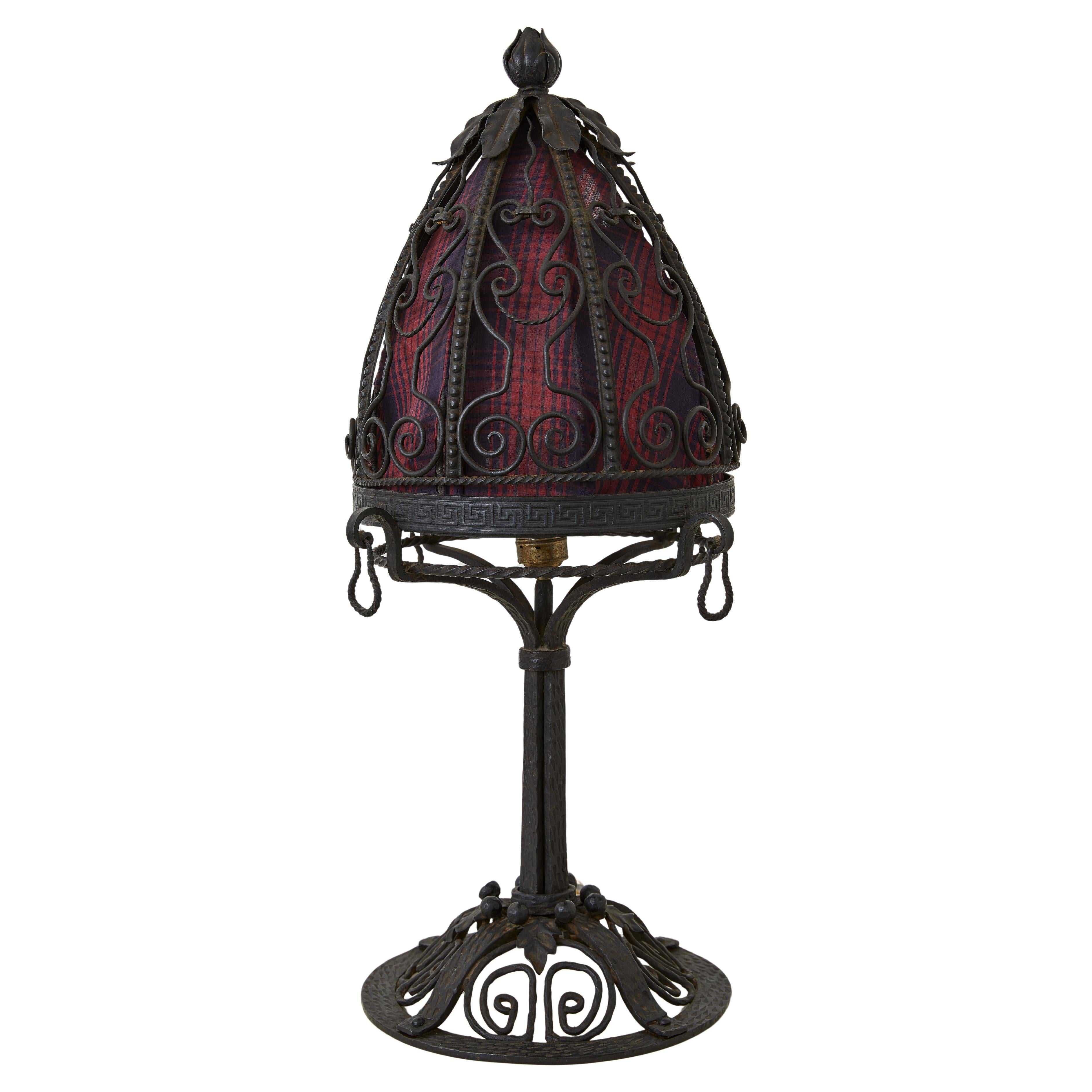 Hand-Hammered Art Deco Table Lamp C. 1920s-1930s