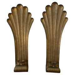 Hand Hammered Brass Candle Sconces