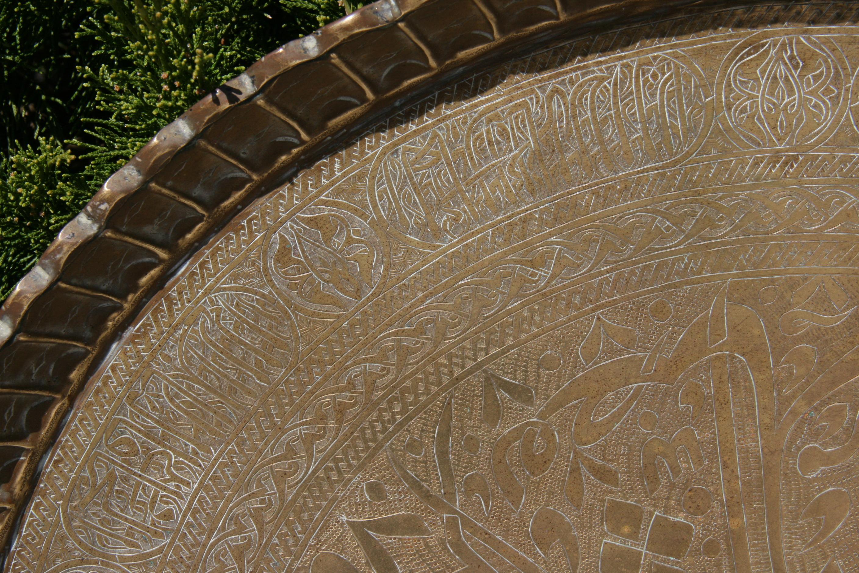 antique brass serving tray