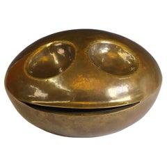 Hand Hammered Brass Smiley Face Sculpture