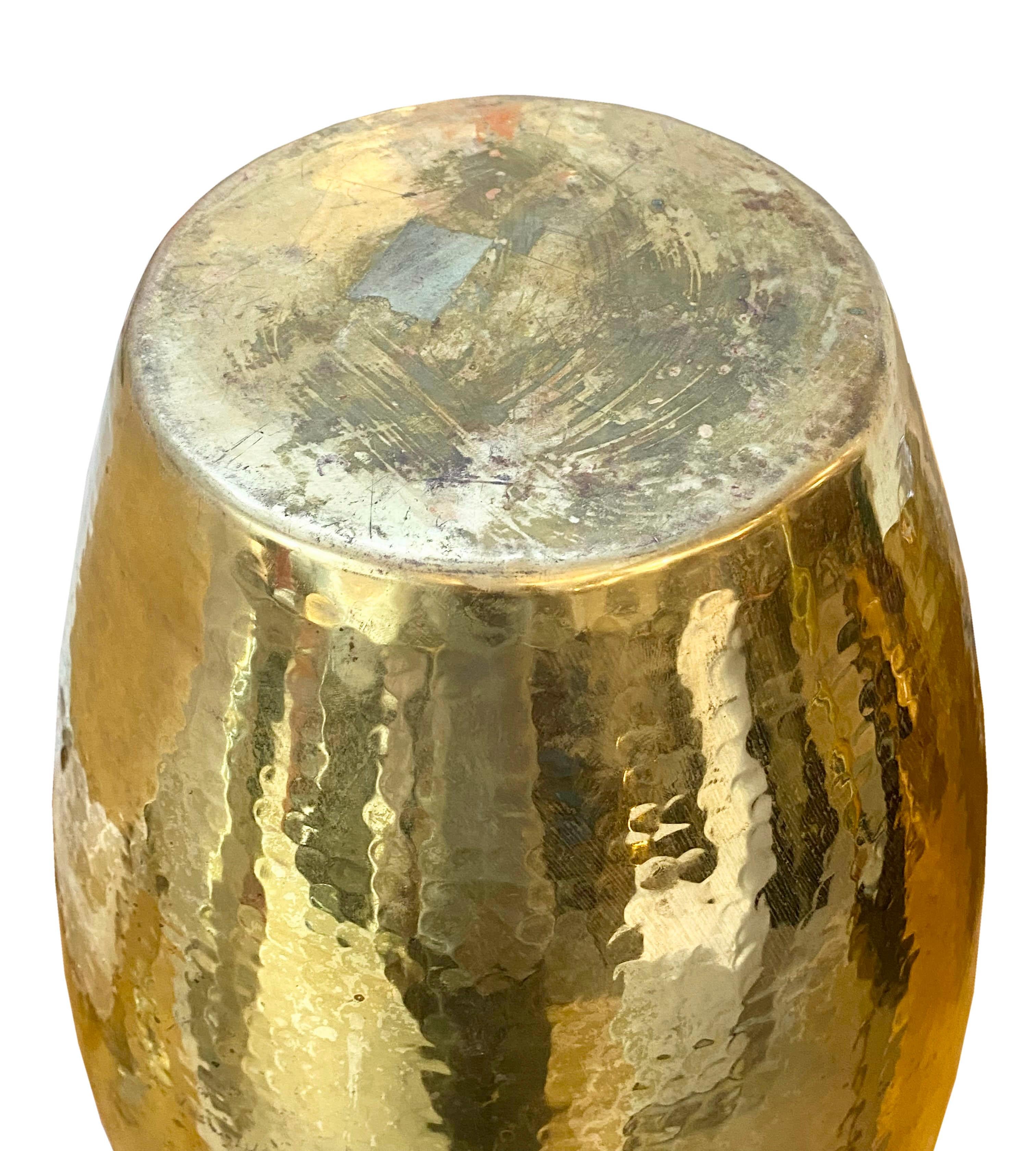Mid-20th Century Hand-Hammered Brass Umbrella Stand, Italy 1960s For Sale