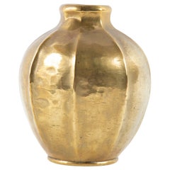 Handgehämmerte Messingvase von Georges Capon