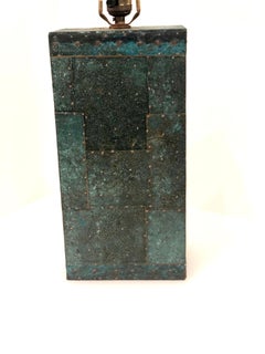 Hand-Hammered Copper Patchwork Table Lamp Base
