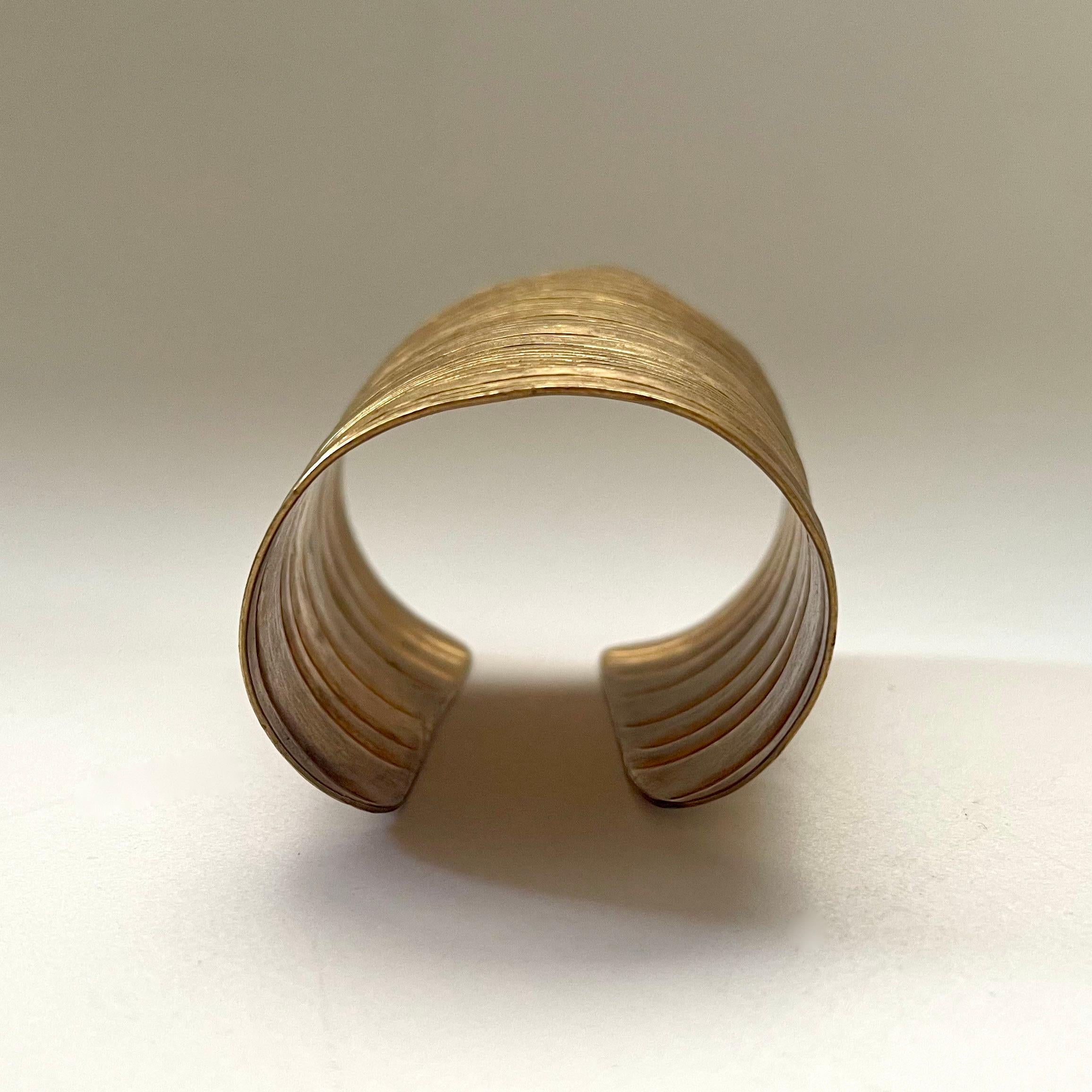 Hand-Hammered Gilt Brass Cuff by Hervé Van Der Straeten, 1990s 1