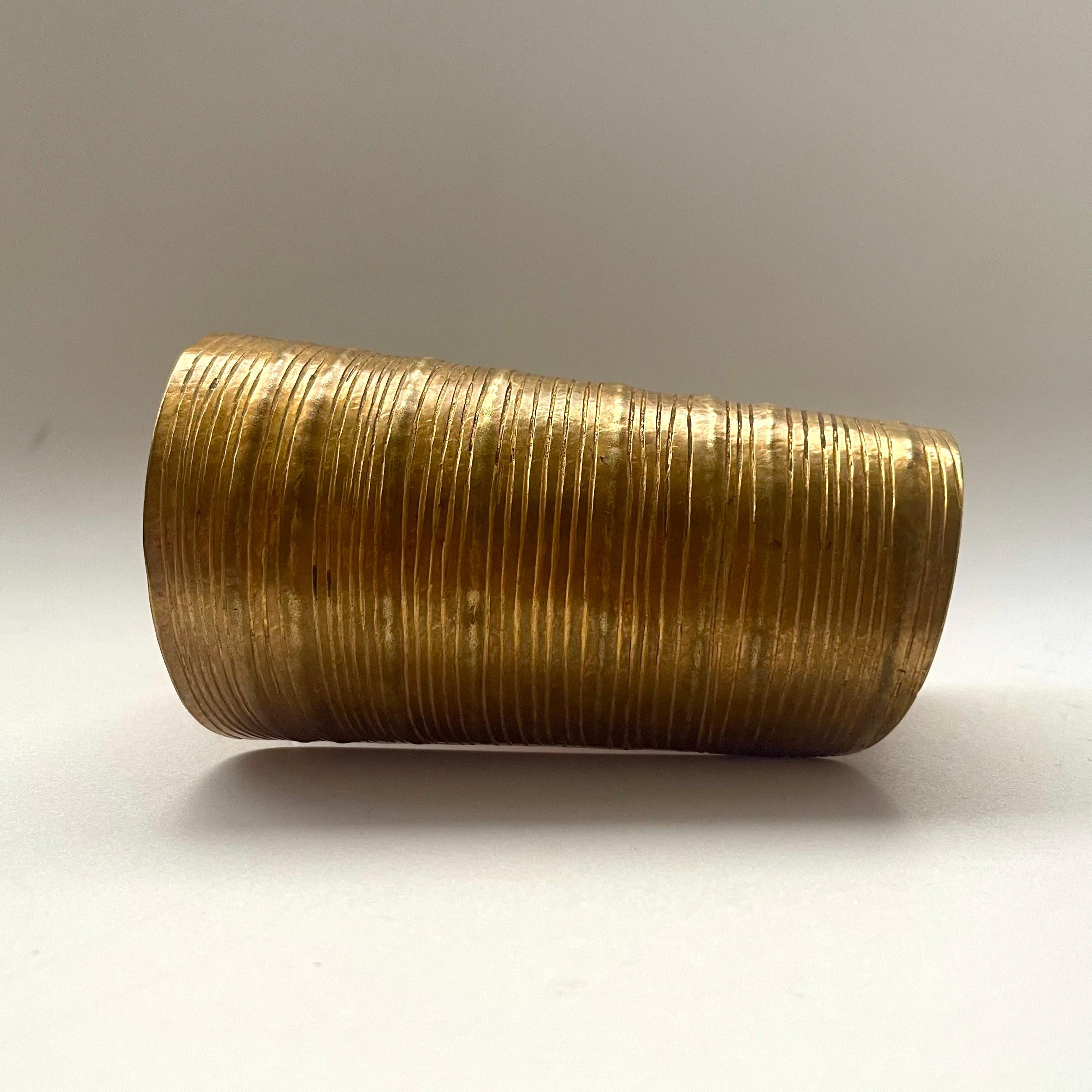 Hand-Hammered Gilt Brass Cuff by Hervé Van Der Straeten, 1990s 3