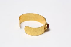 Hand-Hammered Gold Tourmaline Cuff
