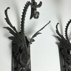 Hand Hammered Iron Dragon Wall Sconces