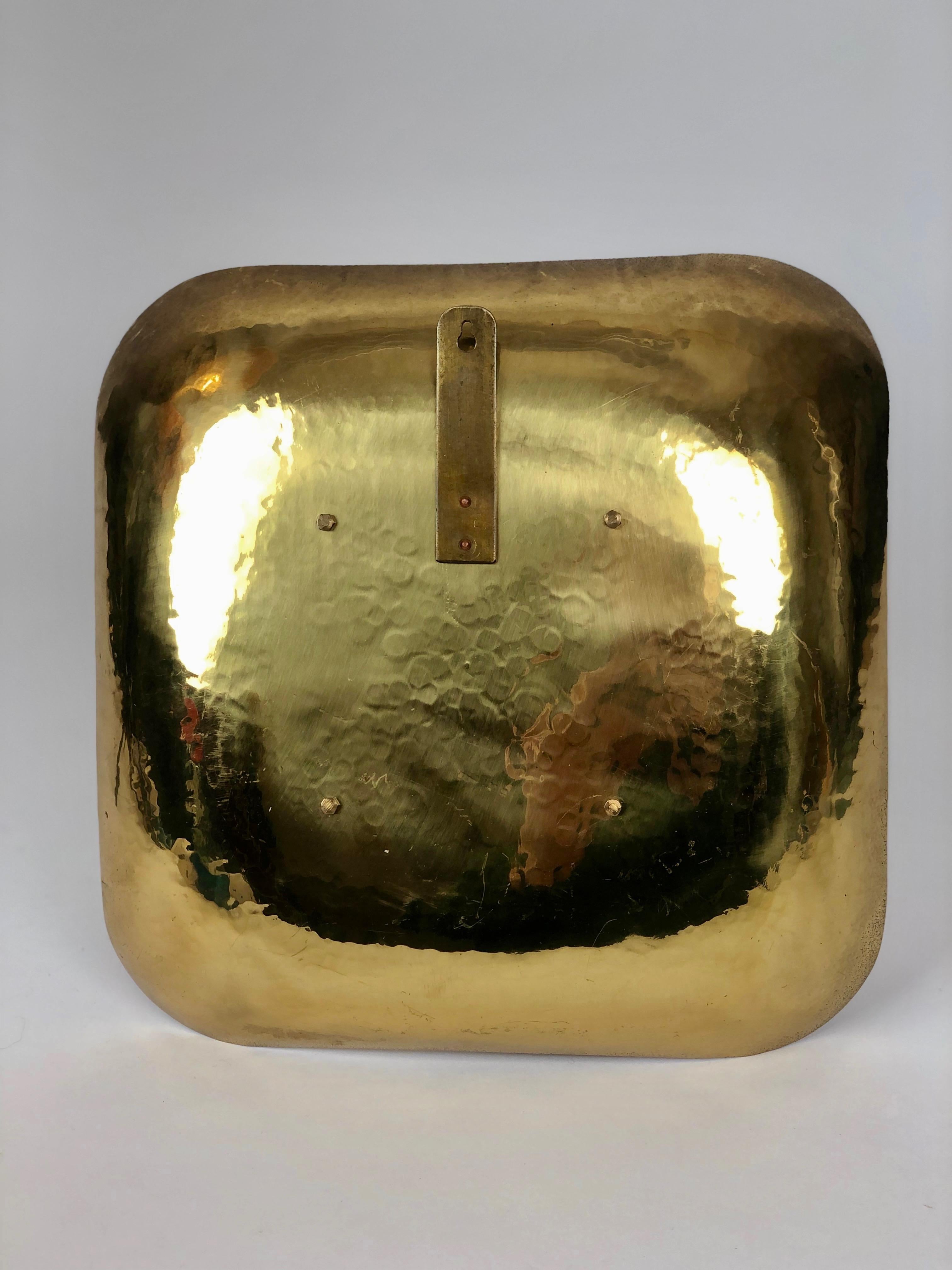 Hand Hammered Mid-century Brass Mirror, Austria 1950's For Sale 8