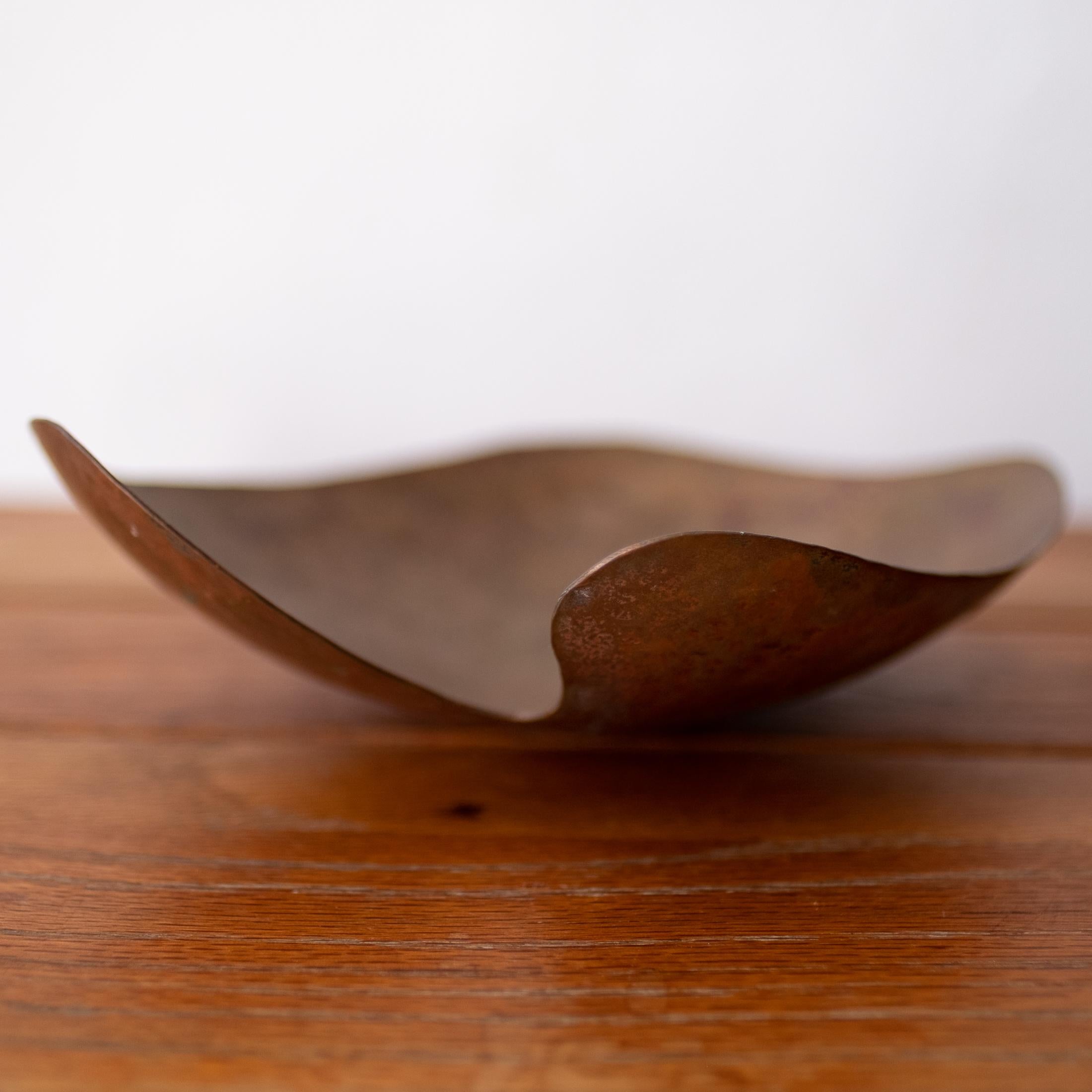 Mid-20th Century Hand Hammered Modernist Freeform Catch All Bowl