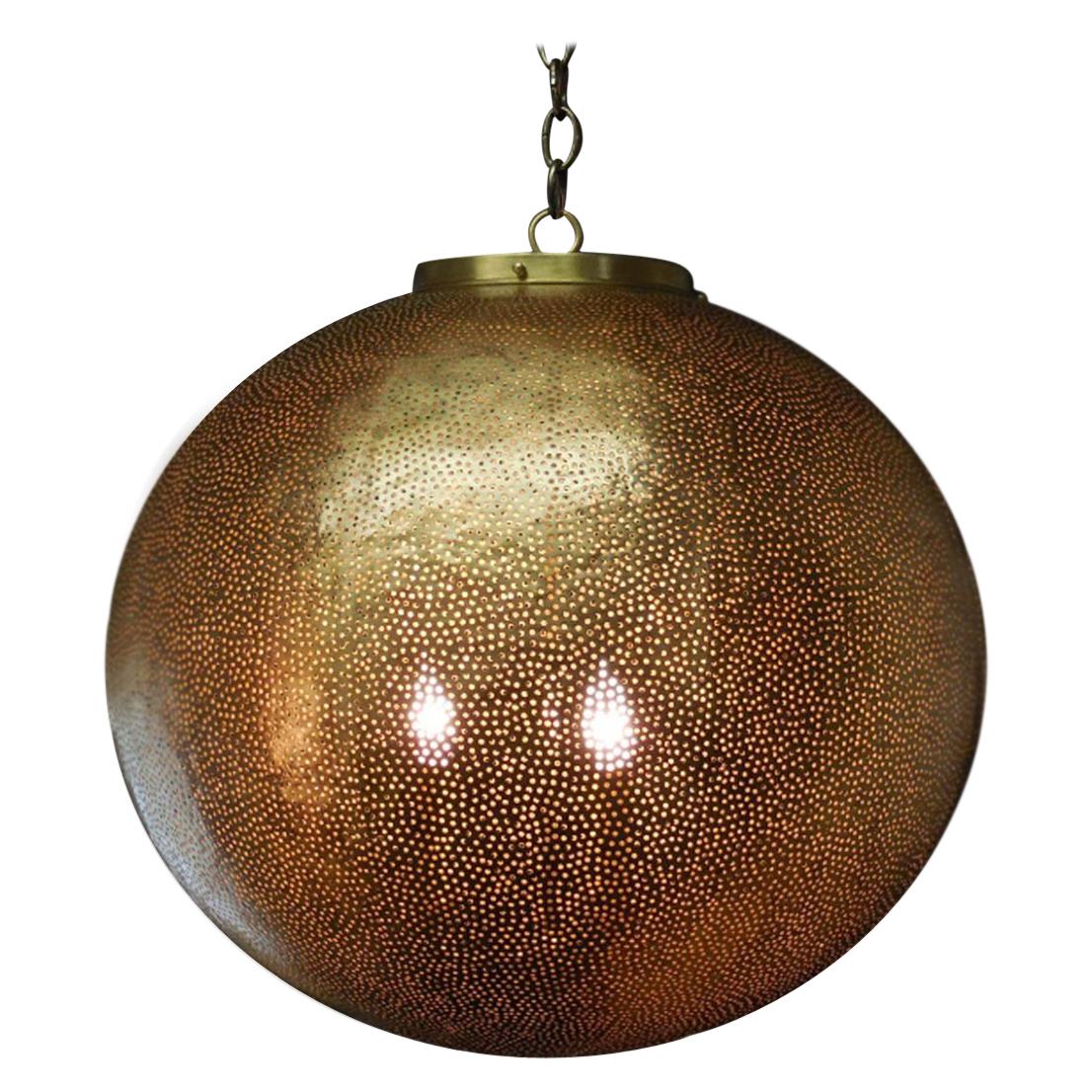 Hand-Hammered Moroccan Large Scale Lantern