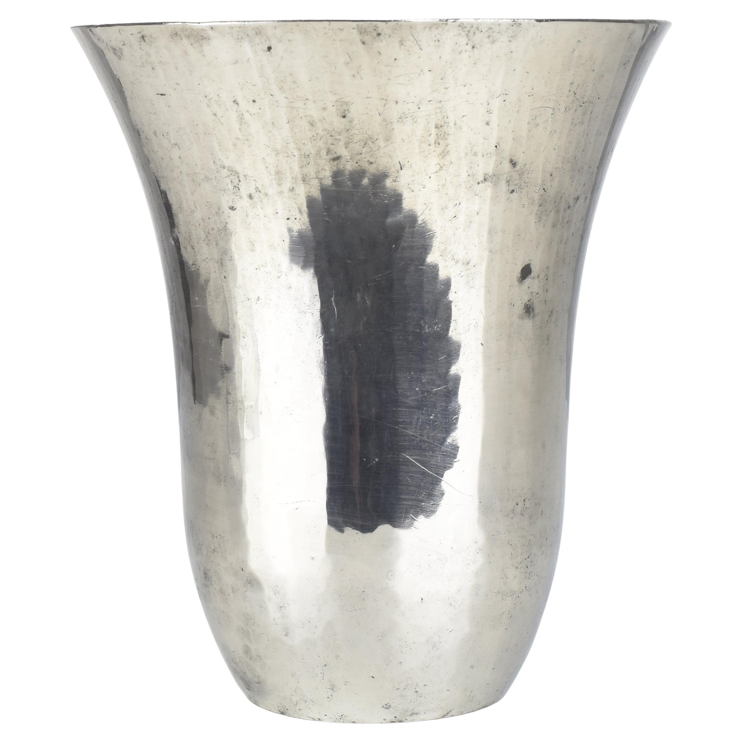 Hand-Hammered Pewter Vase by Harald Buchrucker Bauhaus 1940s