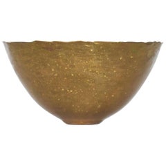 Scalloped Brass Speckled Bowl Hand Hammered Fairthorne Studios Canada 1994