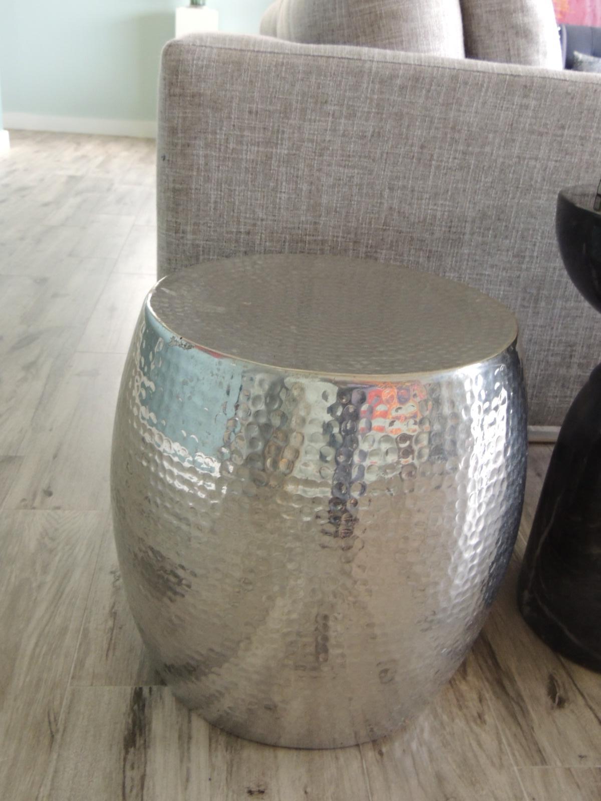 hammered drum side table