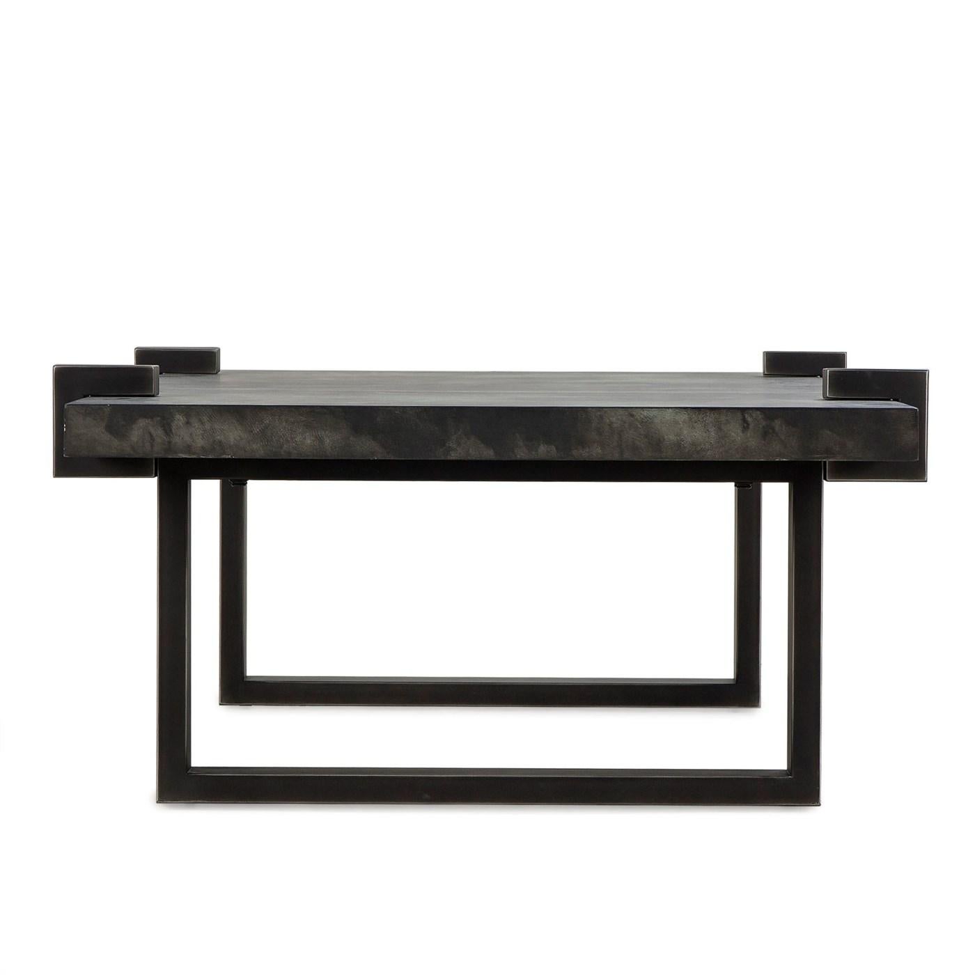 Modern Hand-Hammered Steel Coffee Table